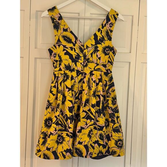 J.Crew floral pique yellow fit and flare sundress 2 petite - Picture 10 of 11